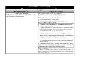 Crosswalk Between Extended Standards 2006 2011 Kindergaten