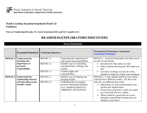READINESS/EXPLORATORY/DISCOVERY  North Carolina Essential Standards Draft 3.0 Guidance