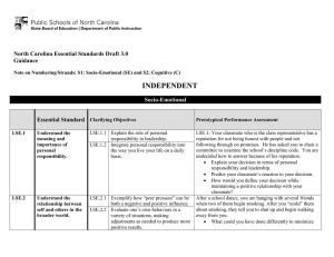 INDEPENDENT  North Carolina Essential Standards Draft 3.0 Guidance