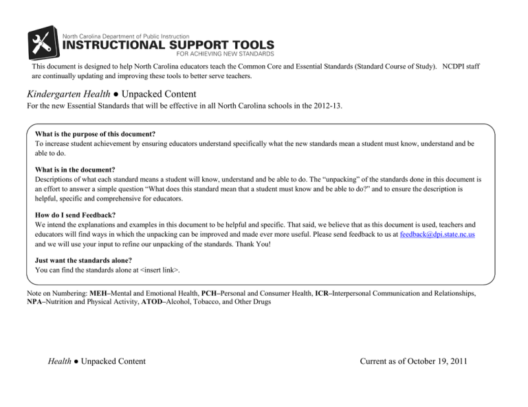 North Carolina Math Standards Unpacked 5th Grade