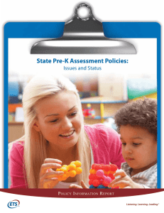 State Pre-K Assessment Policies: Issues and Status P i