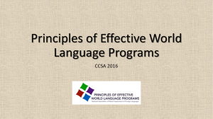 Principles of Effective World Language Programs CCSA 2016