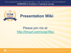 Presentation Wiki Please join me at: