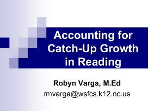 Accounting for Catch-Up Growth in Reading Robyn Varga, M.Ed