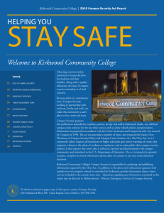 STAYSAFE HELPING YOU Welcome to Kirkwood Community College