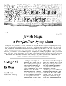 Jewish Magic A Perspectives Symposium Issue 10 Spring 2003