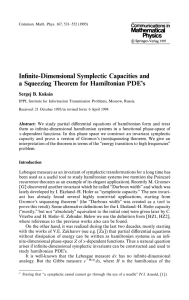 Infinite  Dimensional  Symplectic Capacities  and Mathematical Physics