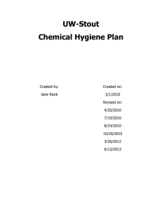 UW-Stout Chemical Hygiene Plan