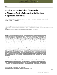 Invasion versus Isolation: Trade-Offs in Managing Native Salmonids with Barriers Essay