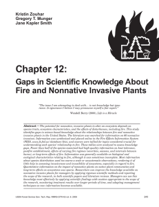 Chapter 12: Gaps in Scientific Knowledge About Fire and Nonnative Invasive Plants