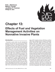 Chapter 13: Effects of Fuel and Vegetation Management Activities on Nonnative Invasive Plants