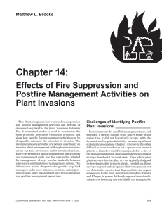 Chapter 14: Effects of Fire Suppression and Postfire Management Activities on Plant Invasions