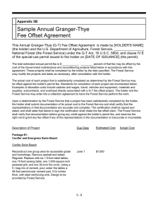 Sample Annual Granger-Thye Fee Offset Agreement