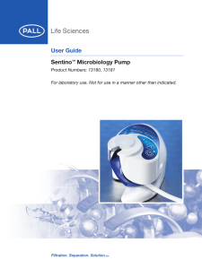 User Guide Sentino Microbiology Pump Product Numbers: 13180, 13181