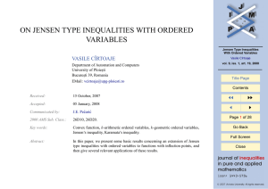 ON JENSEN TYPE INEQUALITIES WITH ORDERED VARIABLES VASILE CÎRTOAJE