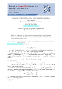 ON JENSEN TYPE INEQUALITIES WITH ORDERED VARIABLES Communicated by J.E. Pecari´c