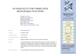 AN INEQUALITY FOR CORRELATED MEASURABLE FUNCTIONS FABIO ZUCCA