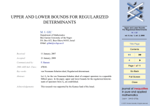 UPPER AND LOWER BOUNDS FOR REGULARIZED DETERMINANTS M. I. GIL’