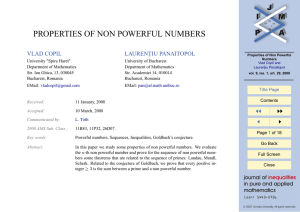 PROPERTIES OF NON POWERFUL NUMBERS VLAD COPIL LAUREN ¸ TIU PANAITOPOL