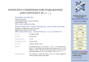 SUFFICIENT CONDITIONS FOR STARLIKENESS AND CONVEXITY IN |z| &lt; 1 2