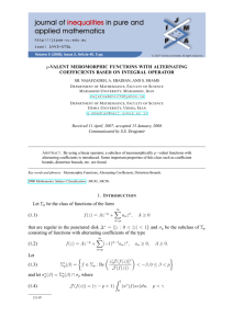 -VALENT MEROMORPHIC FUNCTIONS WITH ALTERNATING COEFFICIENTS BASED ON INTEGRAL OPERATOR D