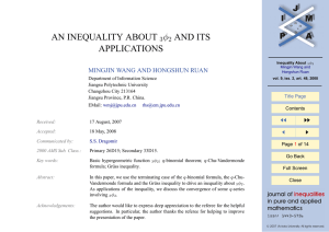 AN INEQUALITY ABOUT AND ITS APPLICATIONS φ