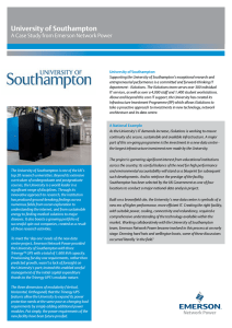 University of Southampton A Case Study from Emerson Network Power