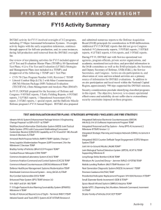 FY15 Activity Summary