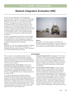 Network Integration Evaluation (NIE)