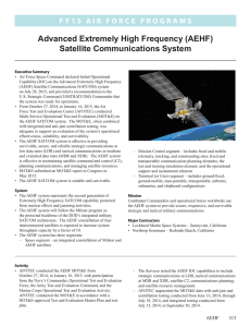 Advanced Extremely High Frequency (AEHF) Satellite Communications System