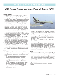 MQ-9 Reaper Armed Unmanned Aircraft System (UAS)