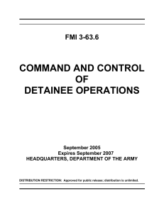 COMMAND AND CONTROL OF DETAINEE OPERATIONS FMI 3-63.6