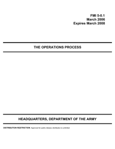 FMI 5-0.1 March 2006 Expires March 2008 THE OPERATIONS PROCESS