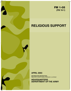 RELIGIOUS SUPPORT FM 1-05 (FM 16-1) APRIL 2003