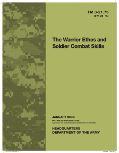 The Warrior Ethos and Soldier Combat Skills FM 3-21.75 HEADQUARTERS