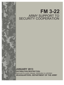 FM 3-22 ARMY SUPPORT TO SECURITY COOPERATION JANUARY 2013
