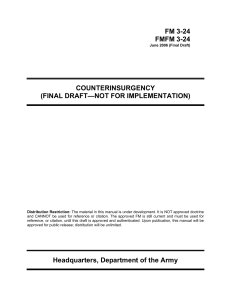 FM 3-24 FMFM 3-24 COUNTERINSURGENCY (FINAL DRAFT—NOT FOR IMPLEMENTATION)