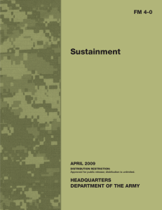 Sustainment FM 4-0 HEADQUARTERS DEPARTMENT OF THE ARMY