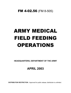 ARMY MEDICAL FIELD FEEDING OPERATIONS