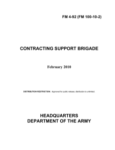 CONTRACTING SUPPORT BRIGADE HEADQUARTERS DEPARTMENT OF THE ARMY FM 4-92 (FM 100-10-2)