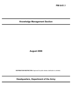 FM 6-01.1 Knowledge Management Section August 2008 Headquarters, Department of the Army