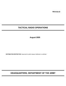 TACTICAL RADIO OPERATIONS HEADQUARTERS, DEPARTMENT OF THE ARMY August 2009