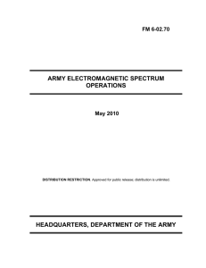 ARMY ELECTROMAGNETIC SPECTRUM OPERATIONS HEADQUARTERS, DEPARTMENT OF THE ARMY FM 6-02.70