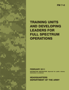 TRAINING UNITS AND DEVELOPING LEADERS FOR FULL SPECTRUM