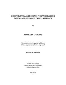 OFFSITE SURVEILLANCE FOR THE PHILIPPINE BANKING SYSTEM: A MULTIVARIATE CAMELS APPROACH