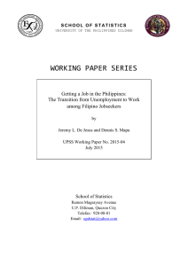 WORKING PAPER SERIES Getting a Job in the Philippines: