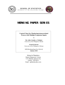 WORKING PAPER SERIES School of Statistics Control Chart for MonitoringAutocorrelated