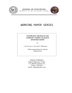 WORKING PAPER SERIES  School of Statistics Classification with discrete and continuous variables via general