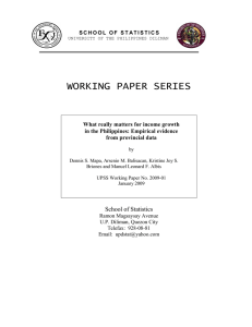 WORKING PAPER SERIES What really matters for income growth from provincial data