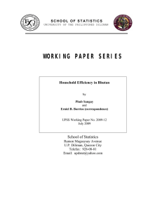 WORKING PAPER SERIES School of Statistics Household Efficiency in Bhutan